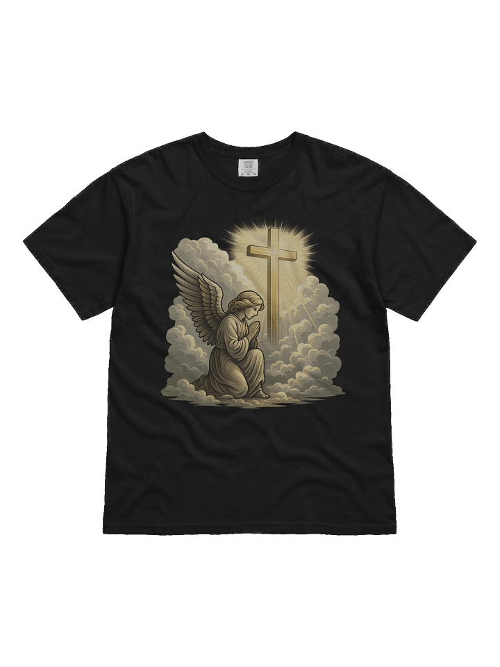 Prayer of Light – Angel & Cross Tee product image (1)
