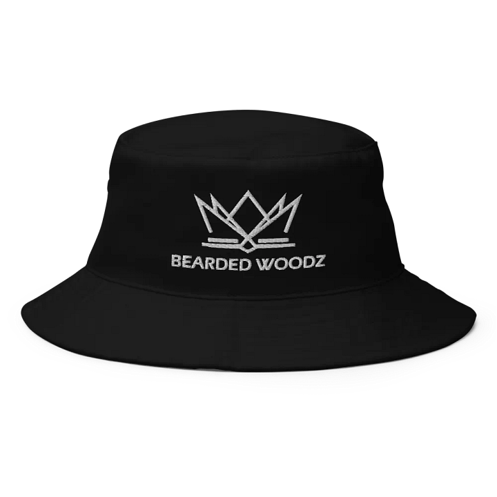 Bearded Woodz Black Bucket Hat (White Embroidery) product image (1)