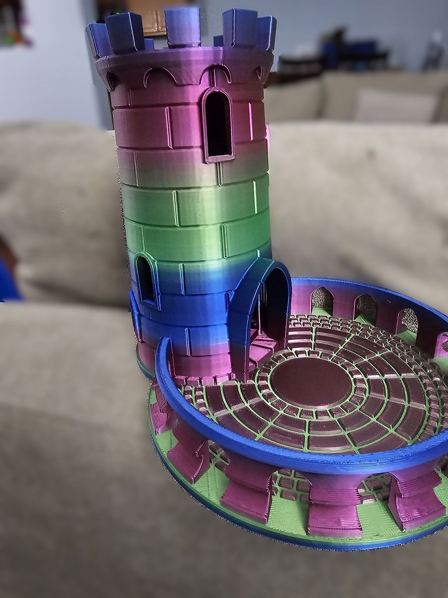 3D Printed Dice Tower | Multicolor Gradient Castle Tower | DnD, TTRPG, Dice Rolling Accessory | Fantasy Gaming Gift product image (2)
