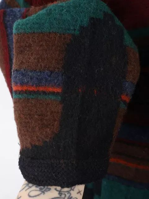 Vintage 90s Woolrich Womens Medium Rainbow Southwestern Wool Blanket Jacket USA product image (4)