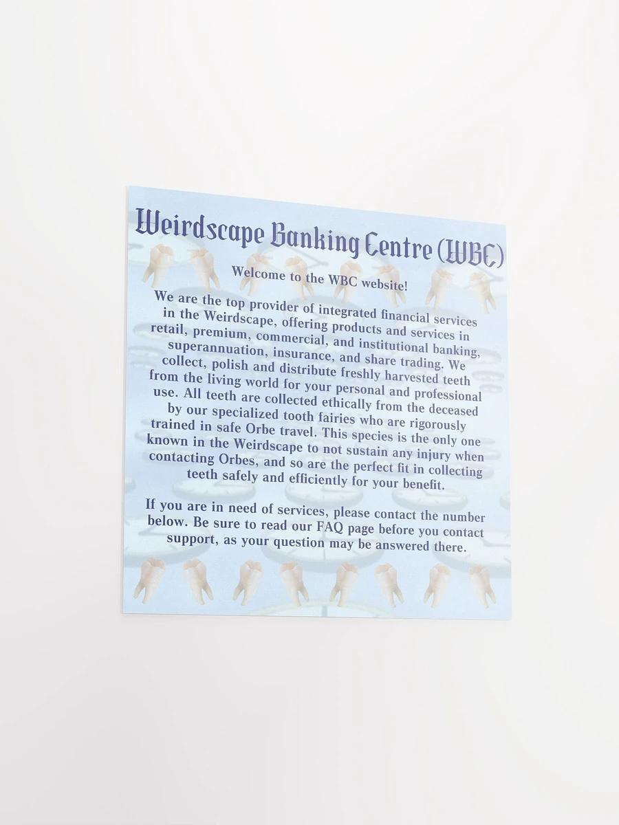 Weirdscape Banking Centre (WBC) Website Square Matte Poster product image (3)