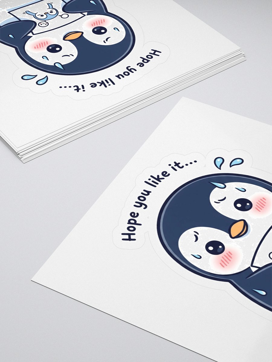 Nervous Penguin Presenting Art Kiss Cut Sticker product image (4)