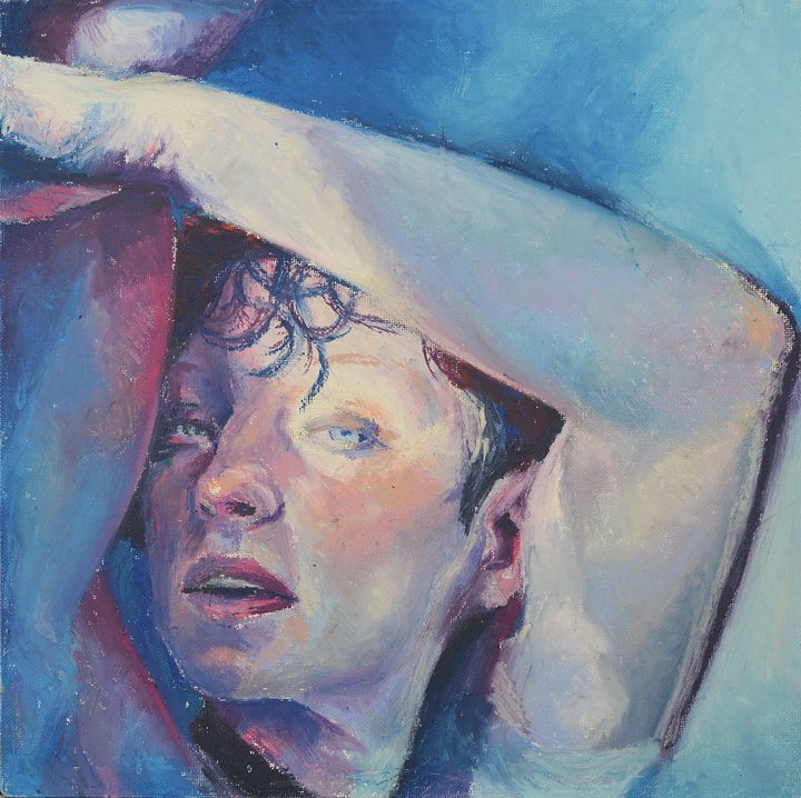 Red in the Bath Oil Pastel on Canvas Board product image (1)
