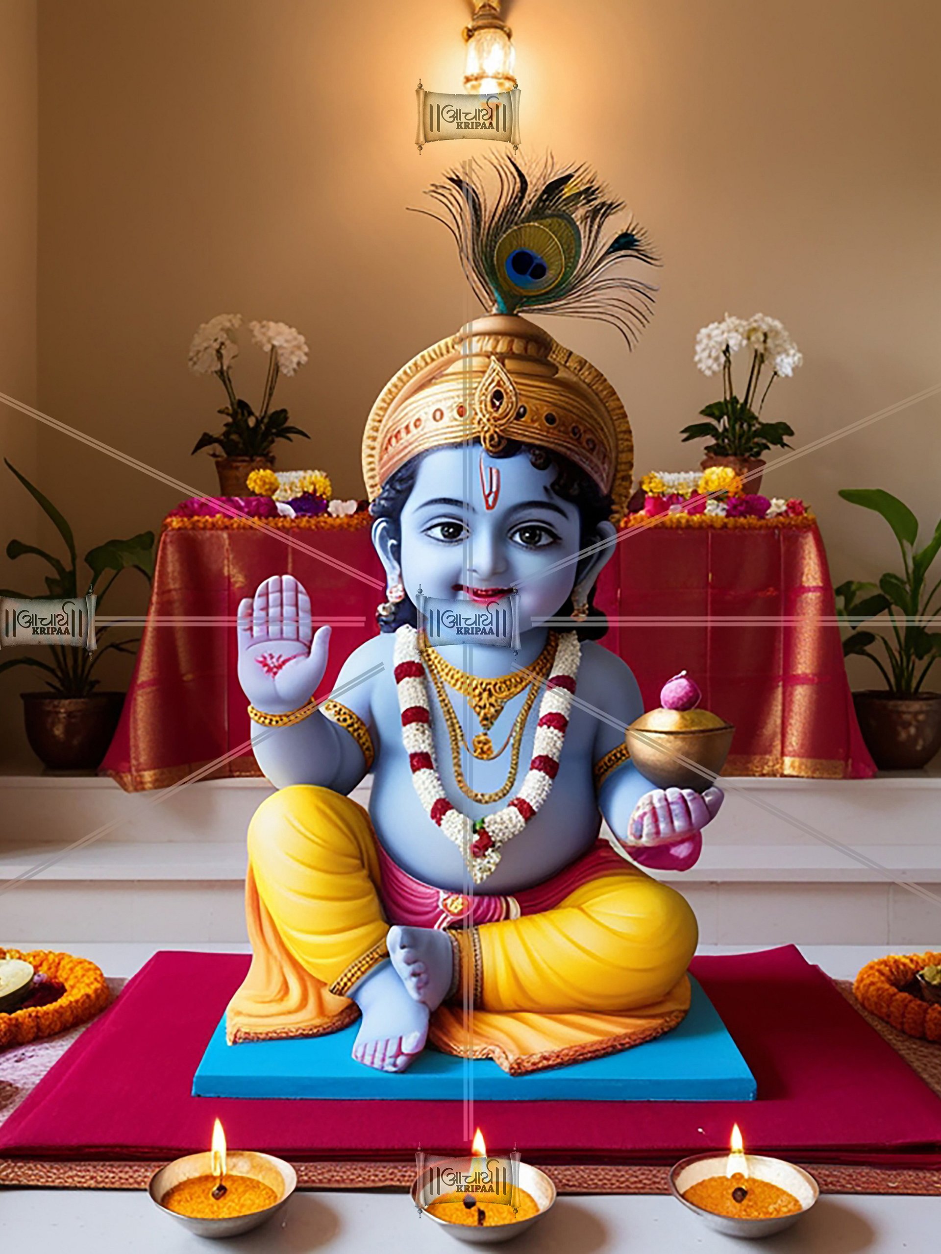 Divine Laddu Gopal Home Decor HD Wallpaper (Graphics) | Spiritual Serenity for Your Space product image (1)