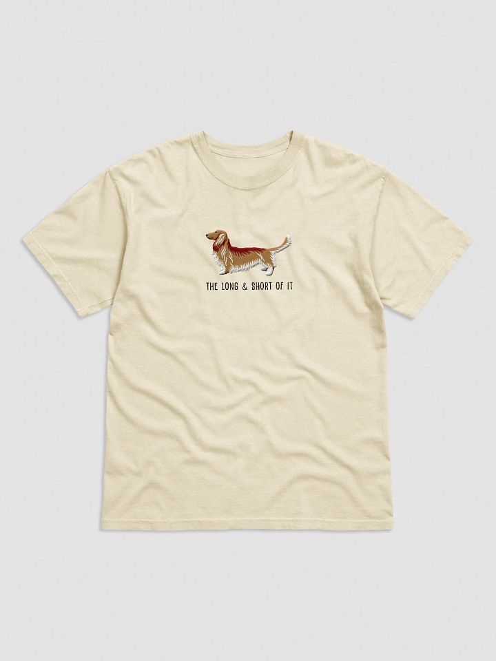 The Long & Short of It T-Shirt(Embroidered) of a Longhaired Dachshund(Fawn) product image (33)