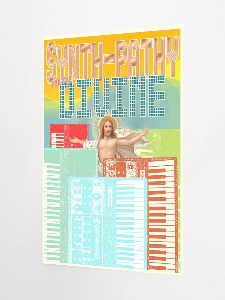 Synth-pathy for the divine, Prophet5 tribute, by Frank Fonik, Techno EDM Matte Paper Poster product image (2)