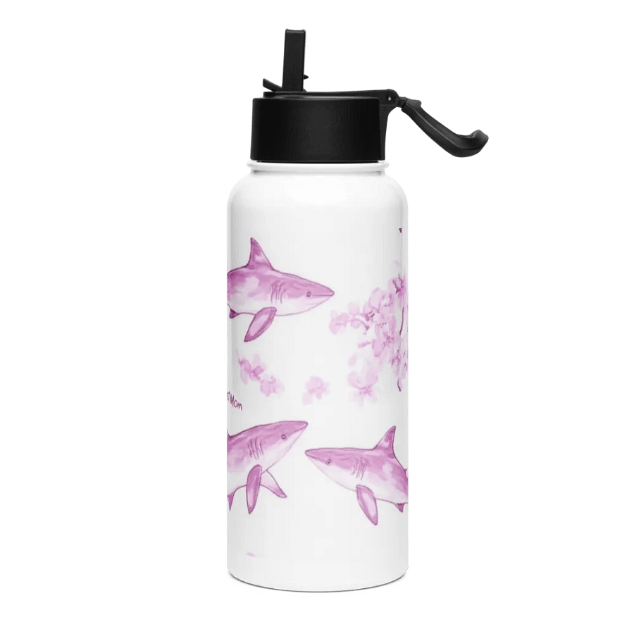 Pink Shark Best Mom Water Bottle product image (3)