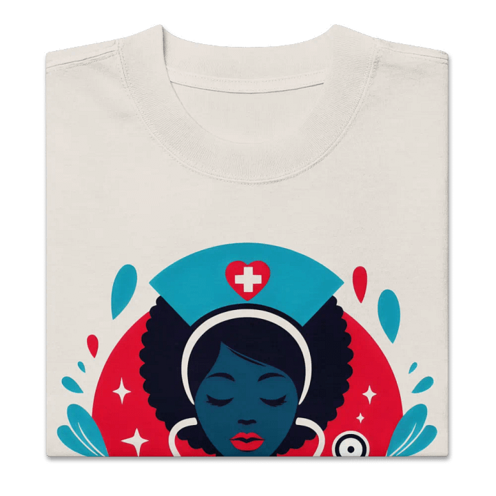 Nurse's Care Stylized Illustration Oversized T-Shirt product image (30)