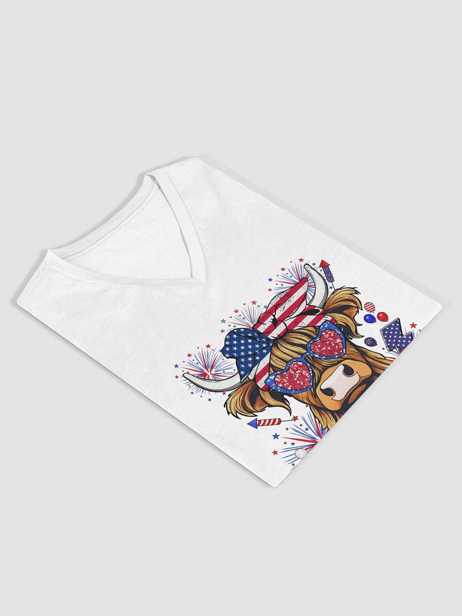 Ladies Highland Coo July 4th V-Neck product image (9)