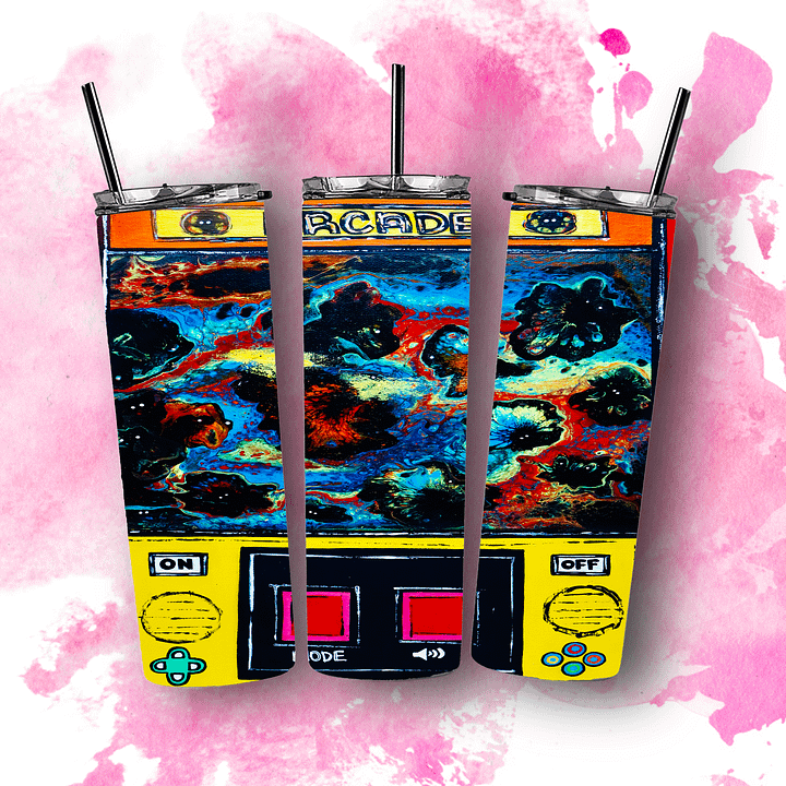 Abstract Blob: Blob Attack Arcade 20oz Skinny Tumbler product image (1)