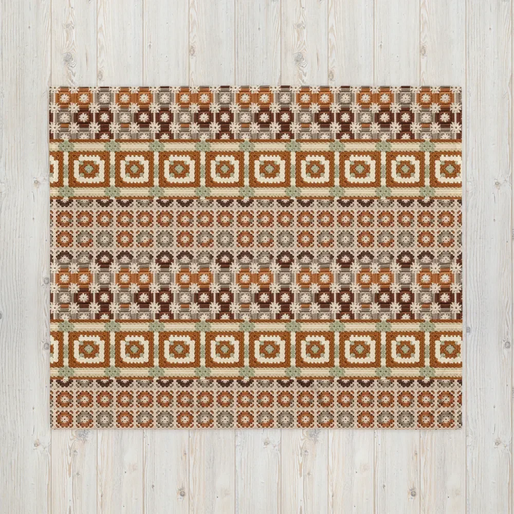 Fall Colors Granny Knit Patchwork Throw Blanket product image (9)