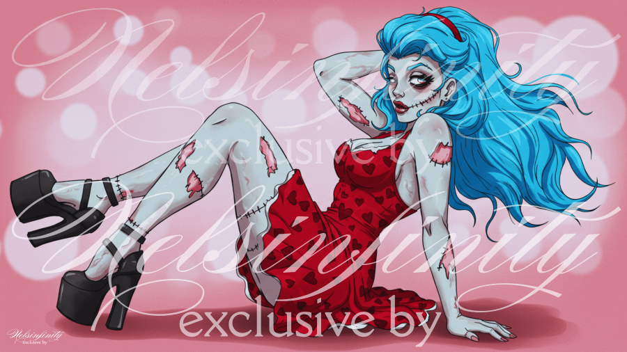 V4 Zombie Pinup Desktop Wallpaper product image (1)