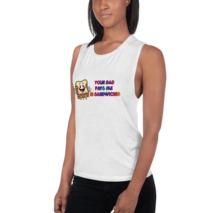Jay- Your Dad Pays Me In Sandwiches Women's Tank Top (White) product image (2)