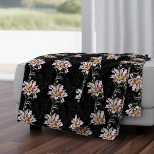 Seamless Pattern - Pink and White Flowers in Vertical Stripes on Black and Gray product image (4)