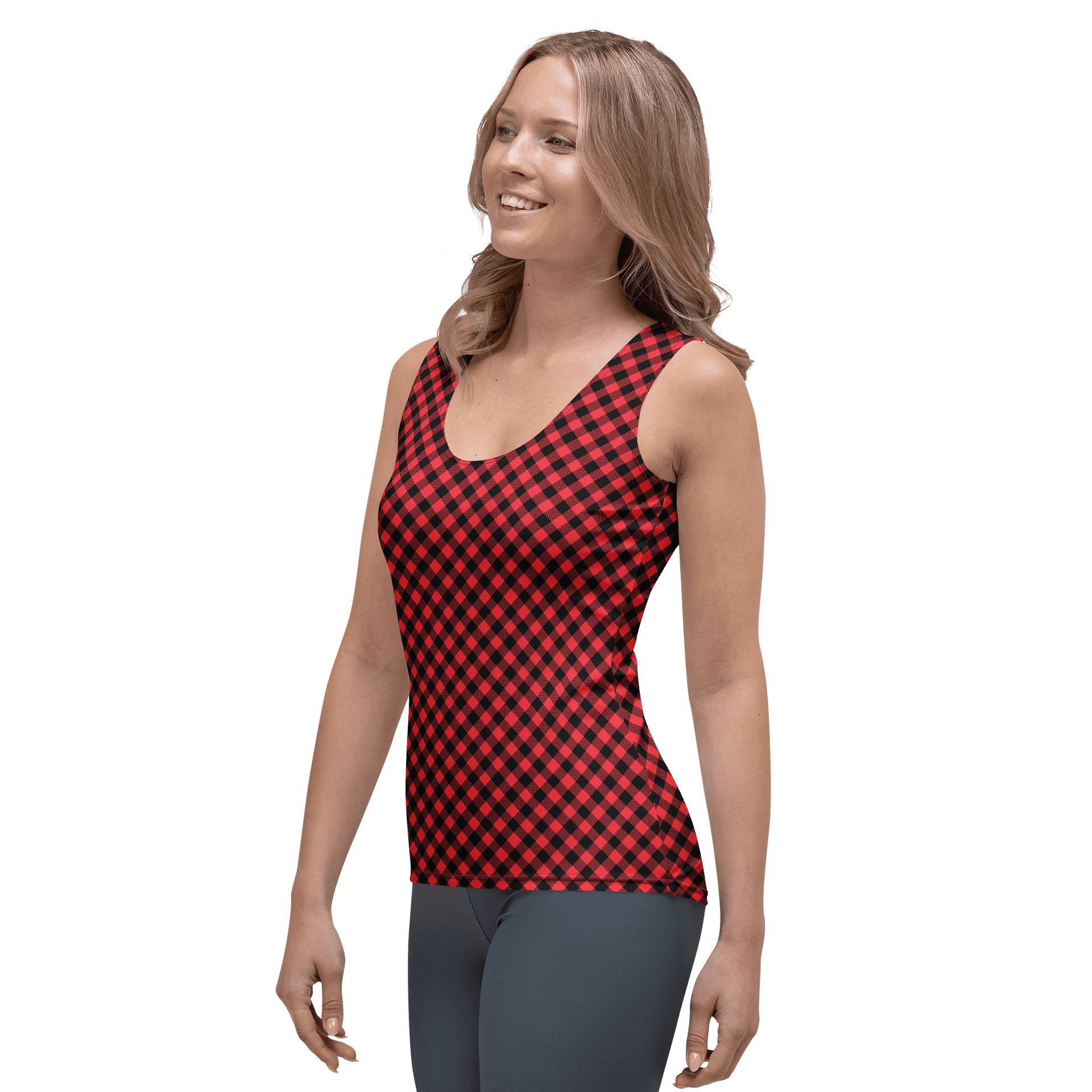 Red & Black Checkered All-Over Women's Tank product image (3)