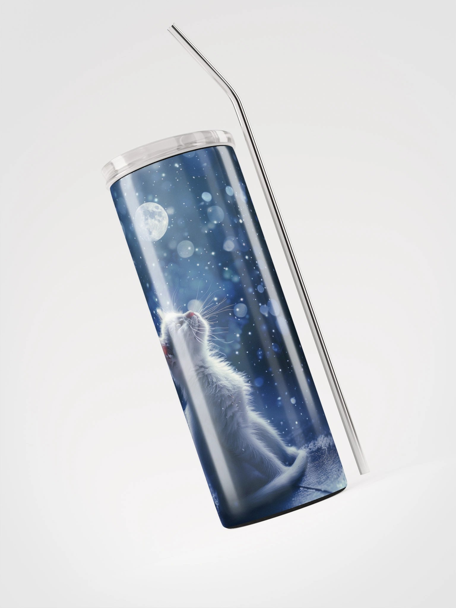 Moonlit Kitten Stainless Steel Tumbler product image (3)