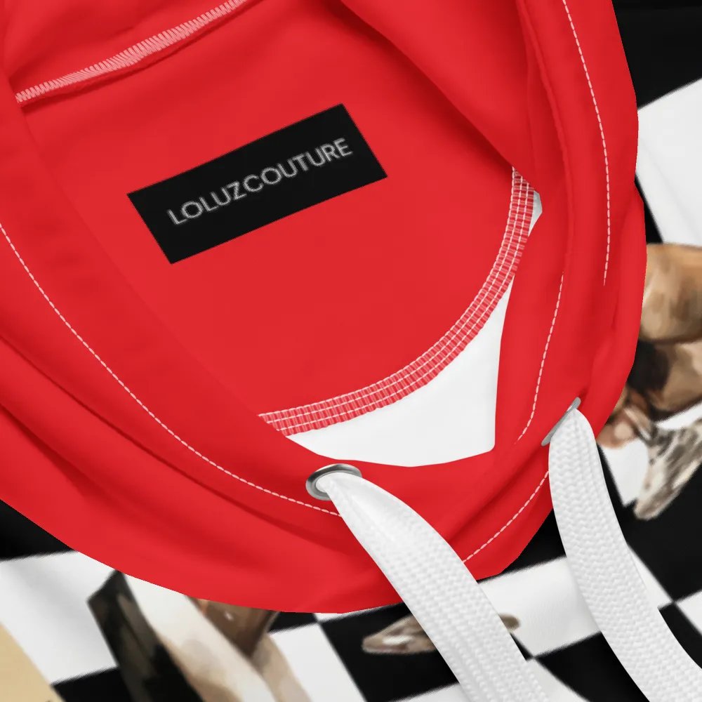 "Forever in Love" Red/Black Checkerboard Collage Hoodie product image (5)