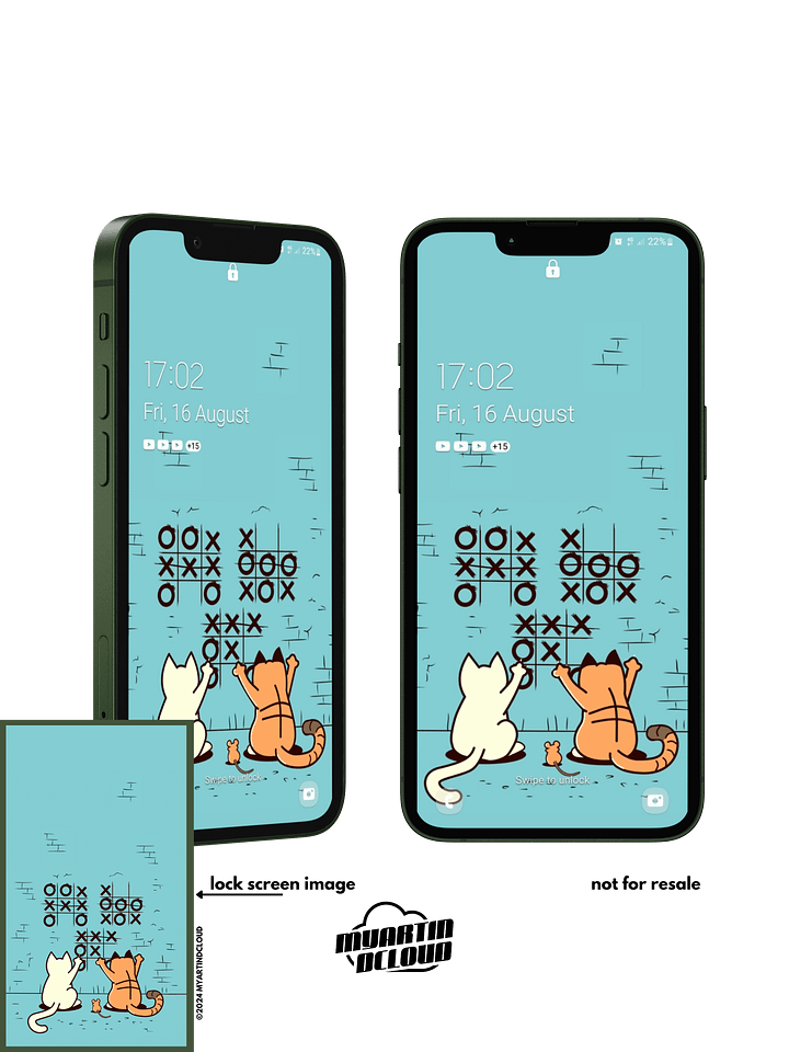 Playful Paws Tic-Tac-Toe Lock Screen Wallpaper product image (1)