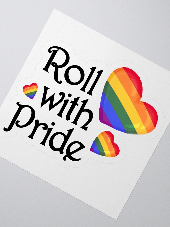 Roll with Pride Kiss Cut Stickers - Pride Hearts product image (5)