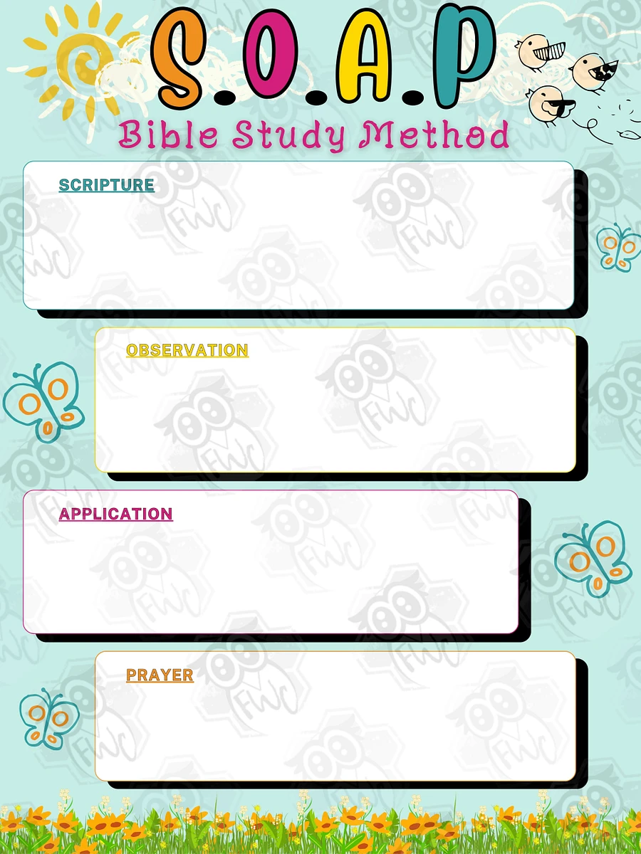 3 Pack Printable S.O.A.P Bible Study Method product image (3)