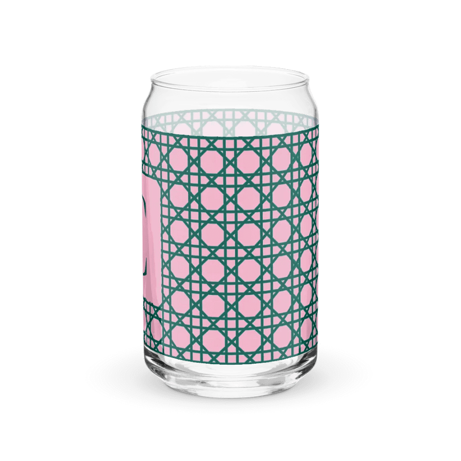 Cannage Green Pink Initial C Can-Shaped Glass product image (8)