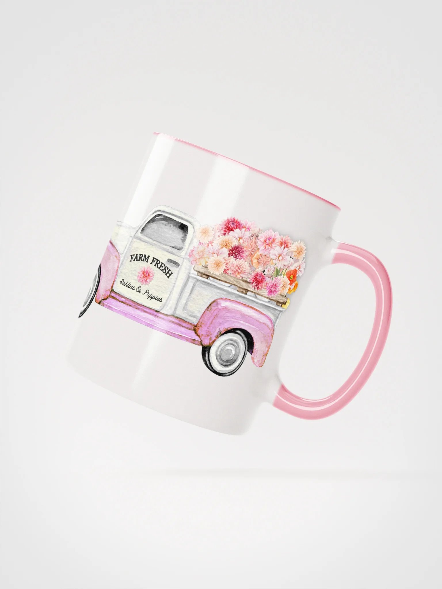 FARM FRESH DAHLIA VINTAGE TRUCK MUG - Wähle Deine Farbe Kaffeebecher ! product image (3)