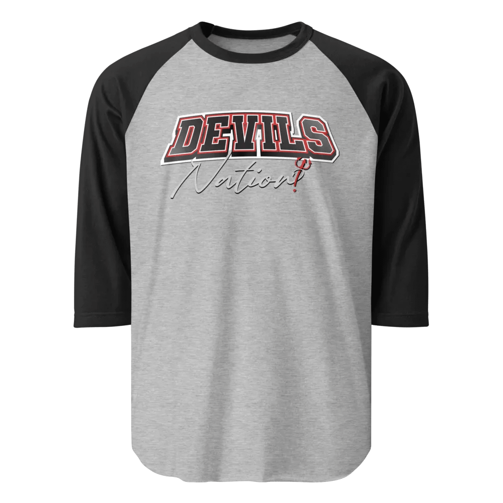 Devils Nation Varsity - 3/4 Sleeve Baseball Tee product image (1)