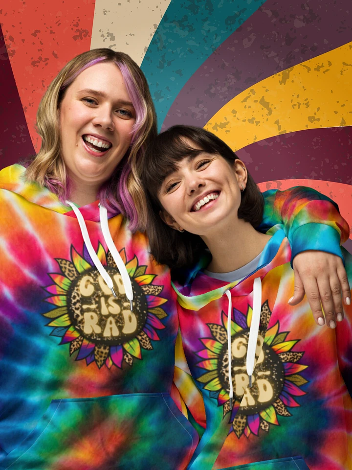 God Is Rad Tie Dye Leopard Sunflower Hoodie product image (1)