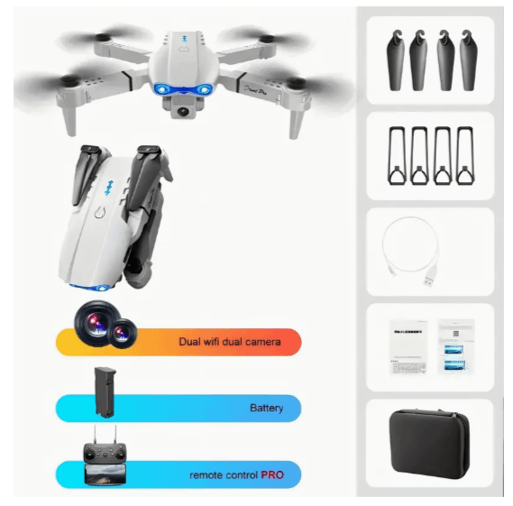Foldable Quadcopter Drone with HD Dual Cameras - Wireless Remote Control product image (10)