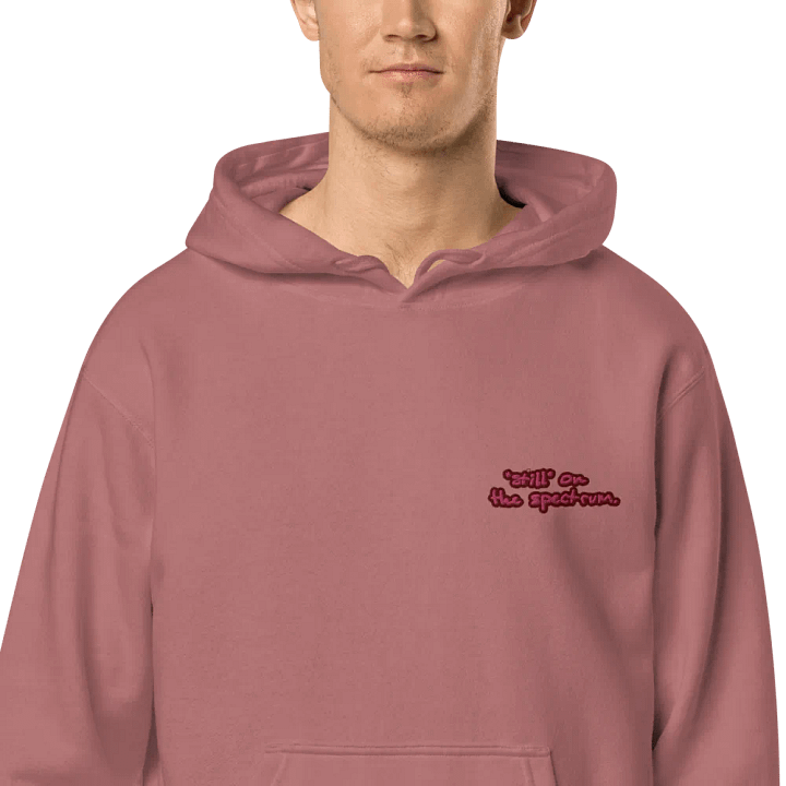 *still* on the spectrum (L.C. rose design) embroidered pigment hoodie product image (1)