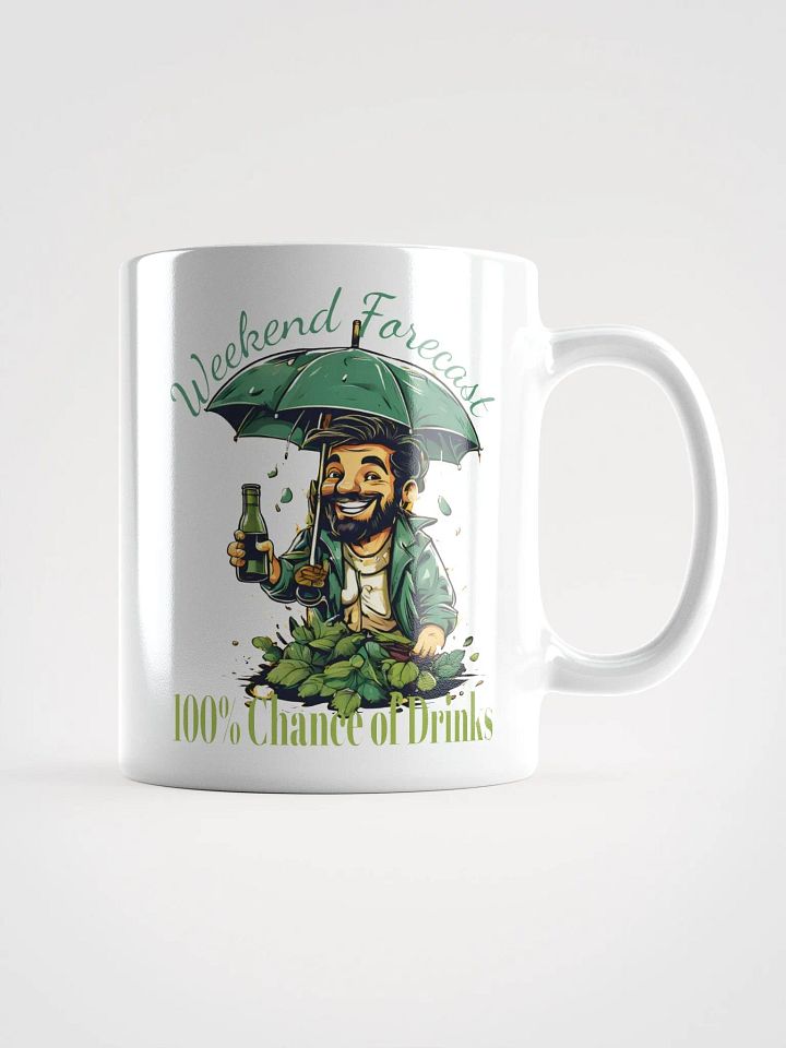 Weekend Forecast: 100% Chance of Drinks Funny White Glossy Mug | Wine Lover's Gift | Humorous Mug for Fun Weekends product image (1)