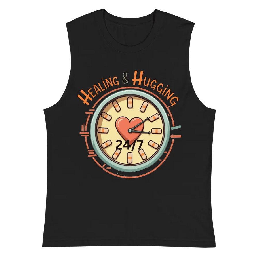 24/7 Healing & Hugging Heart Clock Muscle Tank product image (3)
