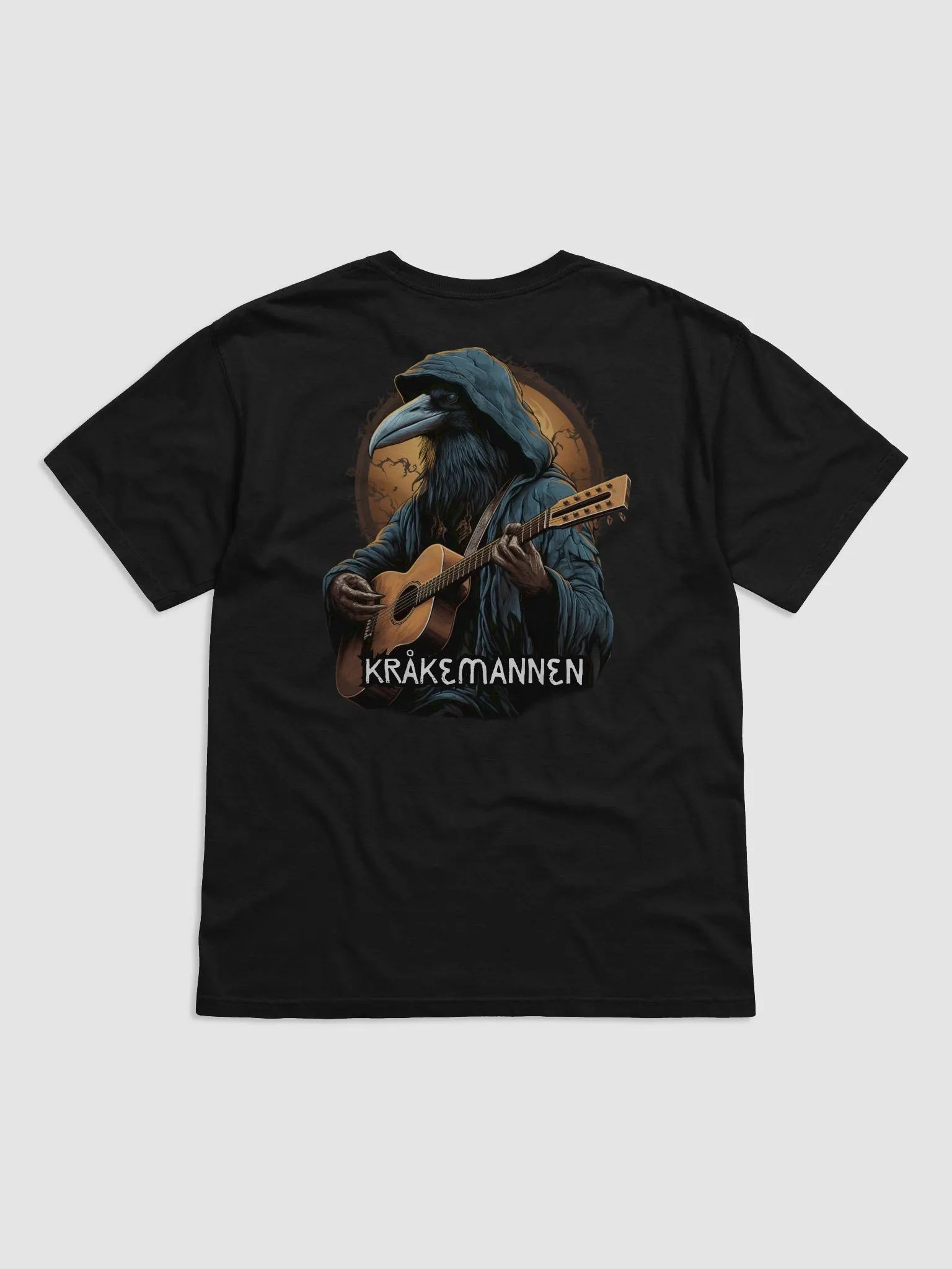 PREMIUM 100% COTTON HEAVYWEIGHT T-SHIRT 🪕 crow with a hood playing a guitar product image (3)