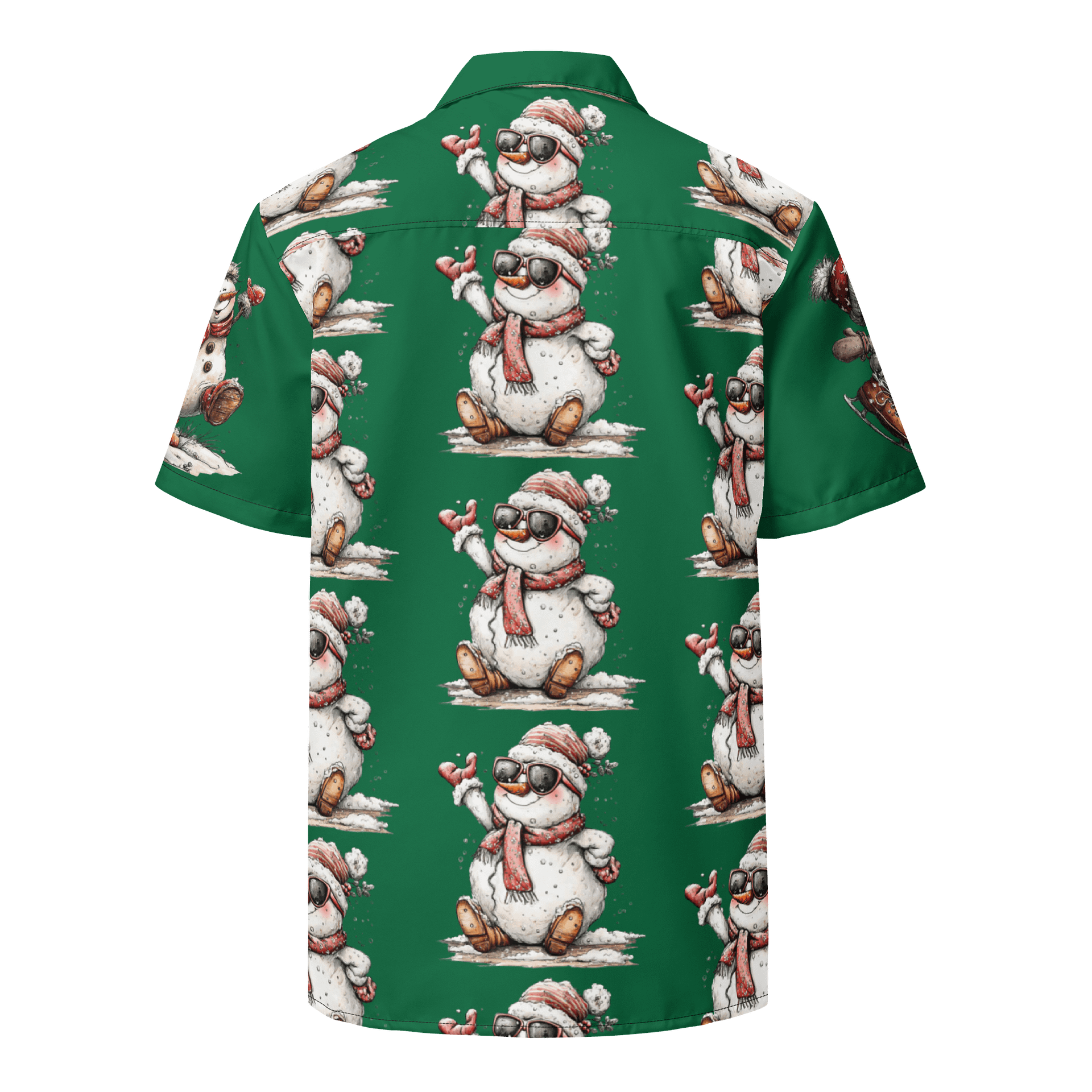 Ugly Sweater Style Snowman Button Up Shirt product image (3)
