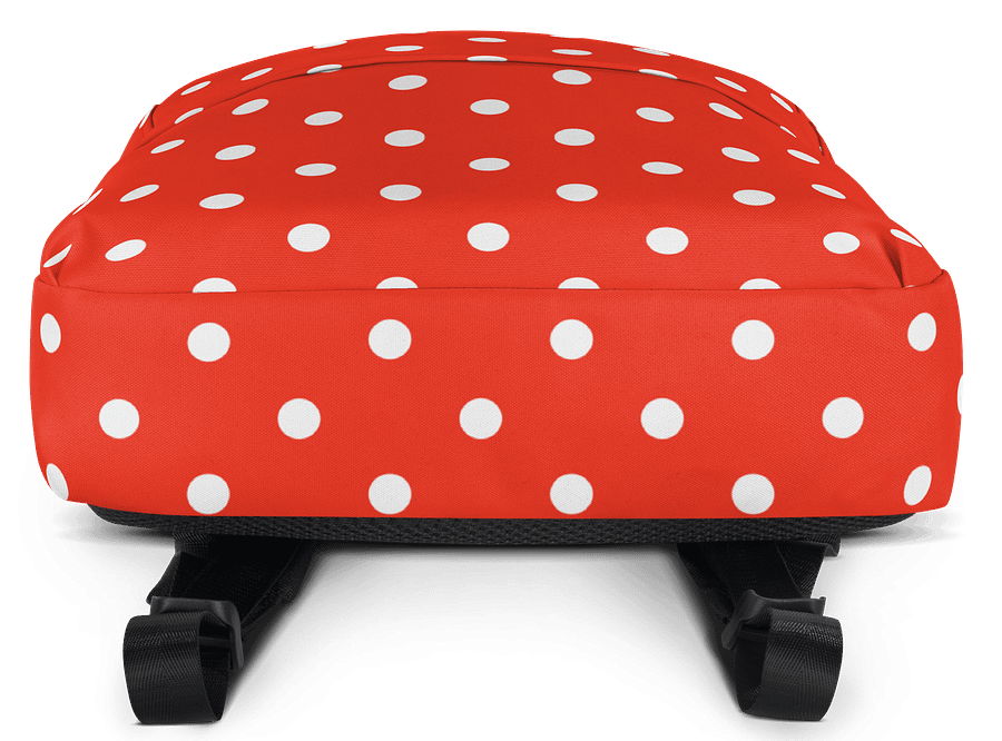 White Polka Dots on Red Backpack product image (6)
