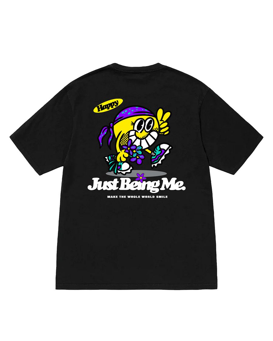 HAPPY TEE- BLACK product image (2)