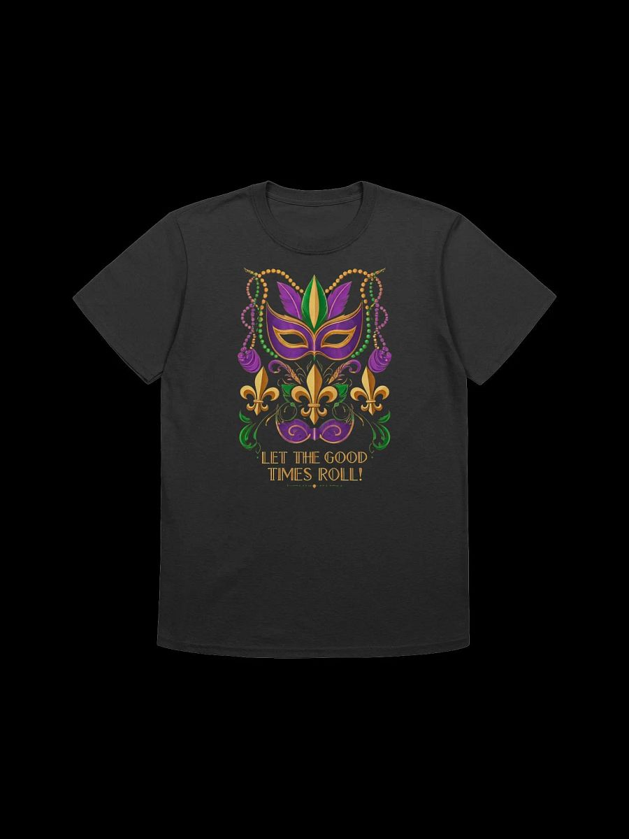 Mardi Gras-Let the Good Times Roll: Mask and Beads Design T-shirt product image (3)