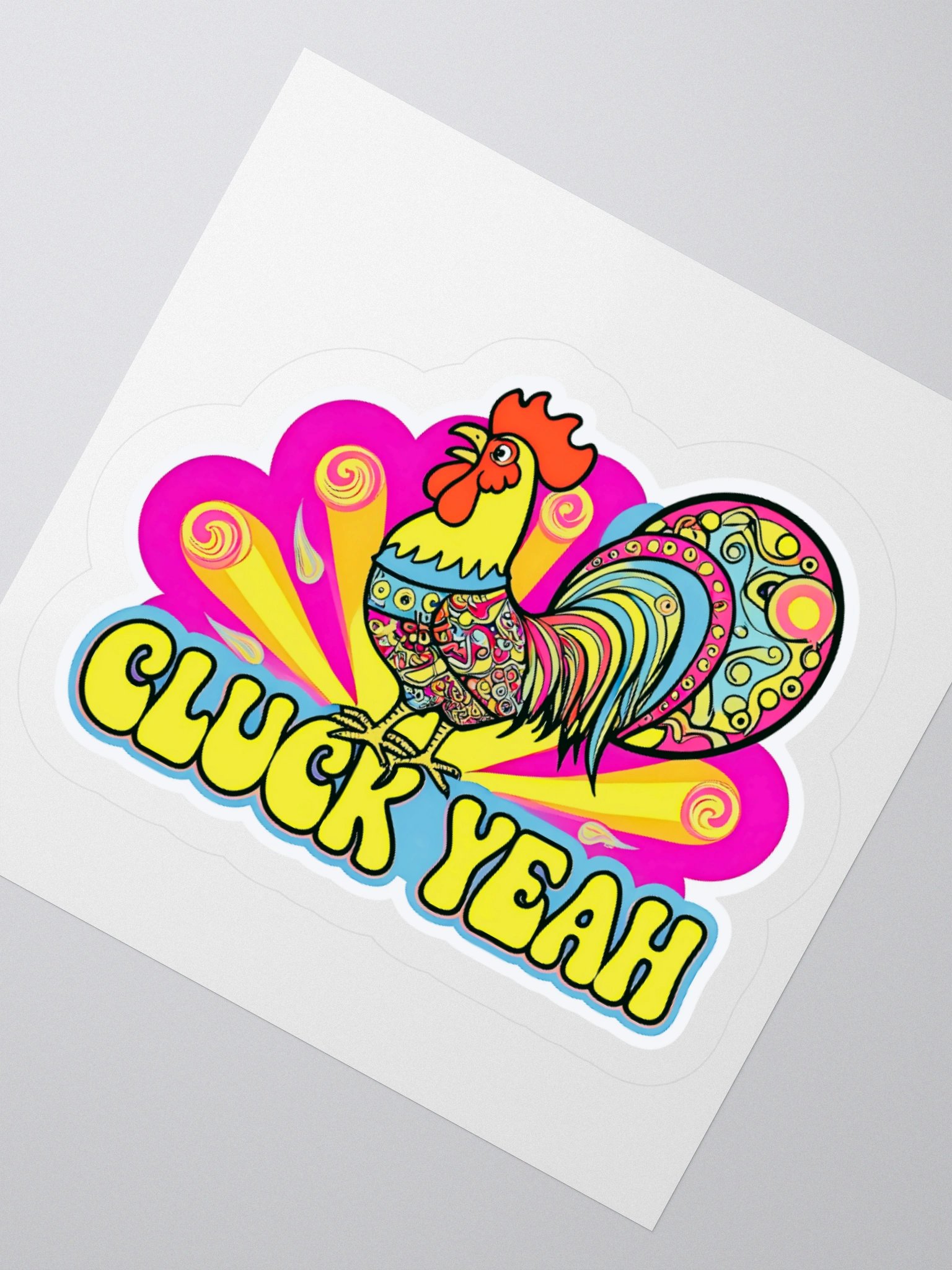Psychedelic Rooster Kiss Cut Stickers product image (2)