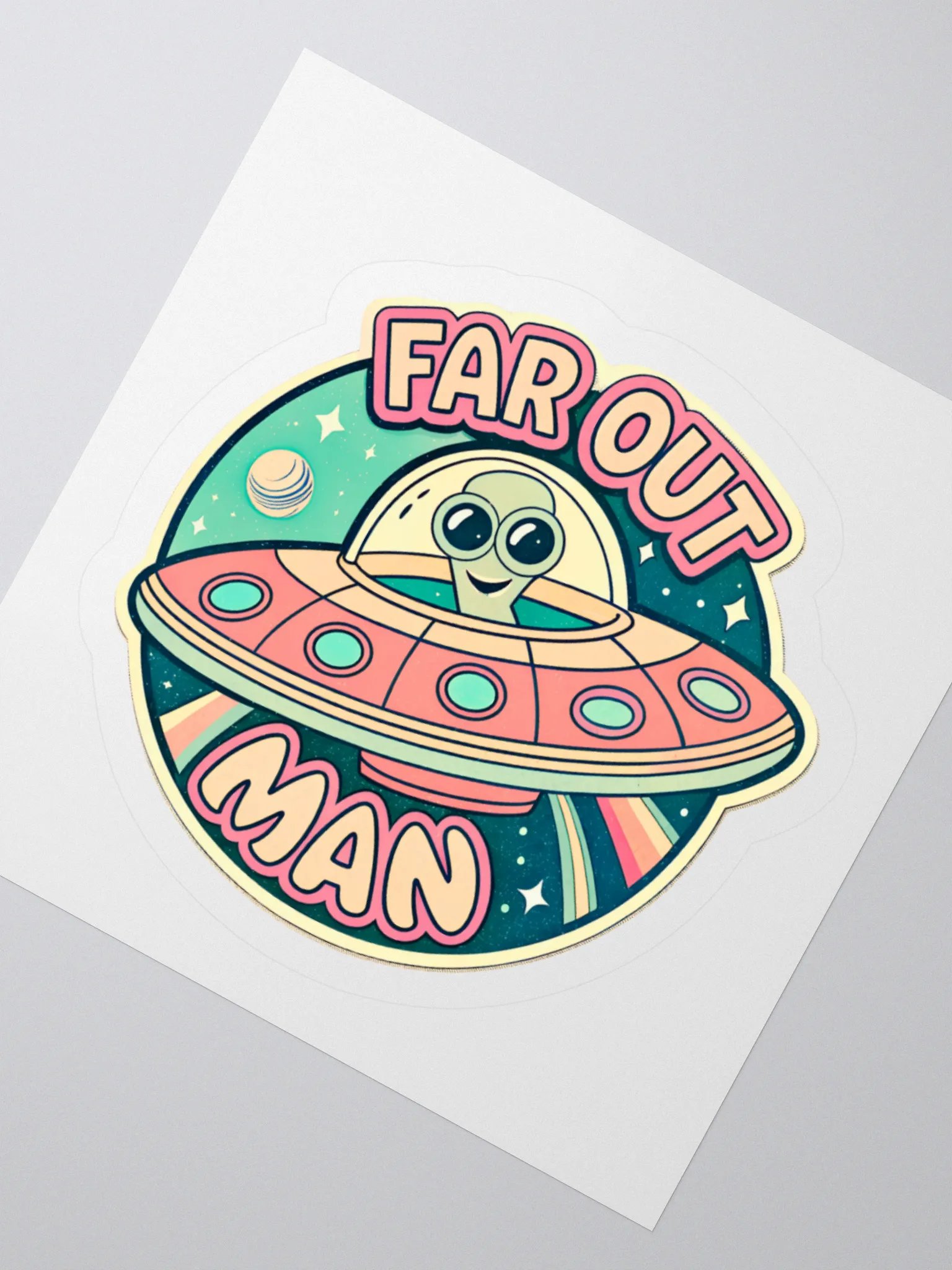 Far Out Alien Kiss Cut Stickers product image (6)