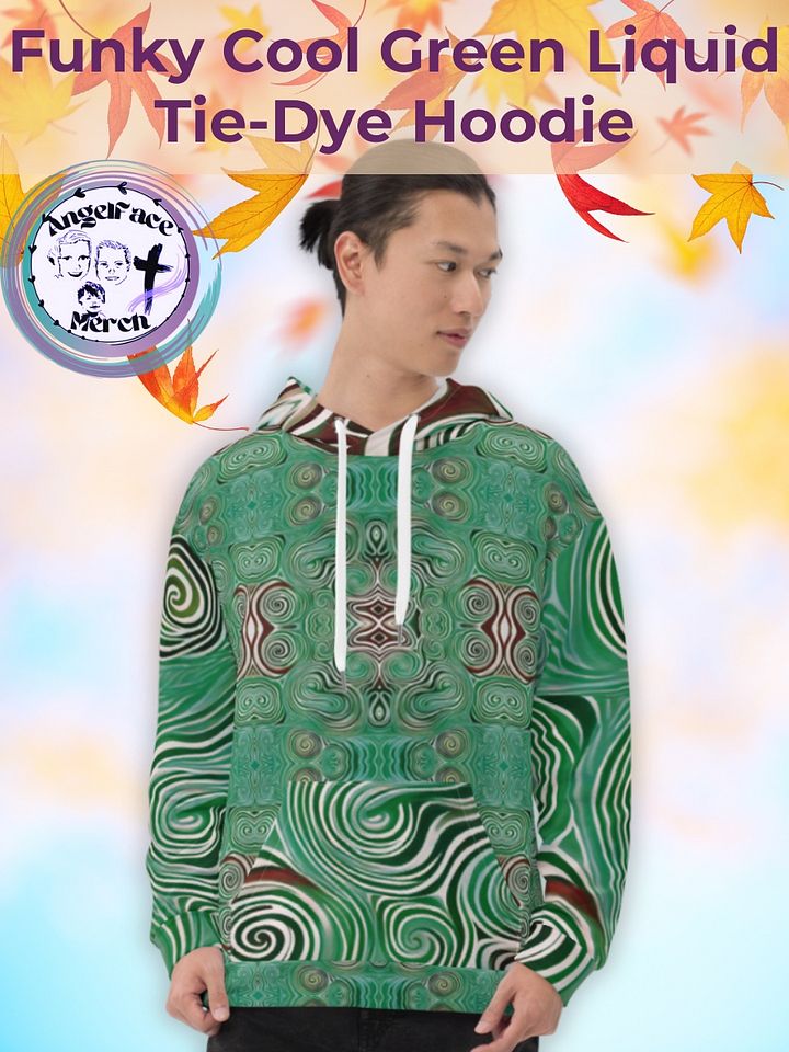 Funky Cool Green Liquid Tie-Dye Hoodie product image (1)