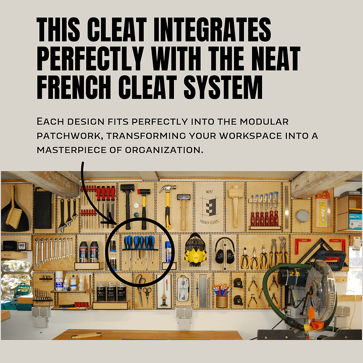 French Cleat Screwdriver Organizer: Effortless DIY Laser Cut product image (2)