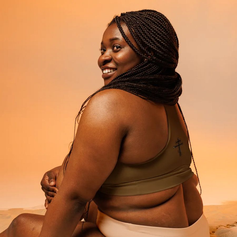 Brown Serenity Longline Sports Bra product image (9)
