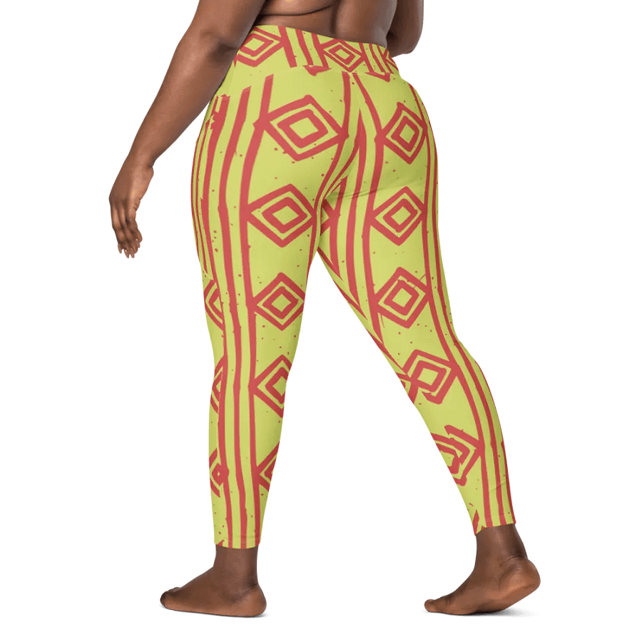 Leggings with Pockets – Hand-Drawn Style Ethnic Pattern for Unique Comfort product image (10)