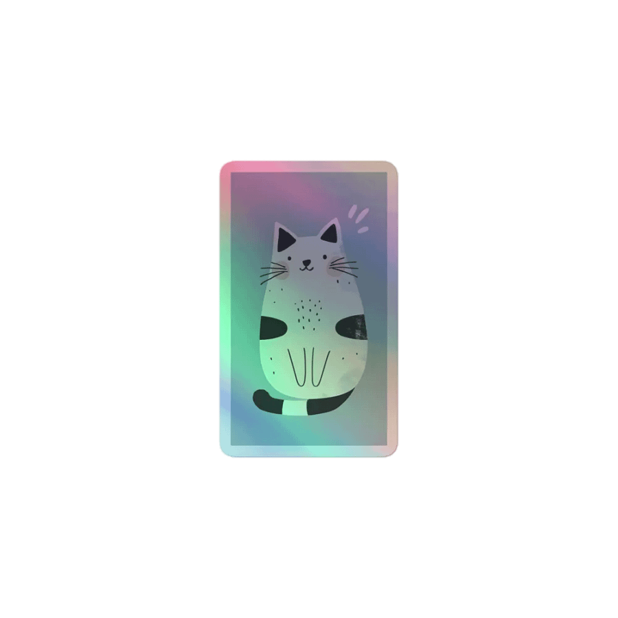 Adorable, Eye-Catching Cat - Kiss-Cut Holographic Sticker Sheet product image (1)