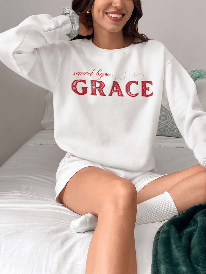 Saved By Grace, Christian Faith Gildan Sweater product image (1)