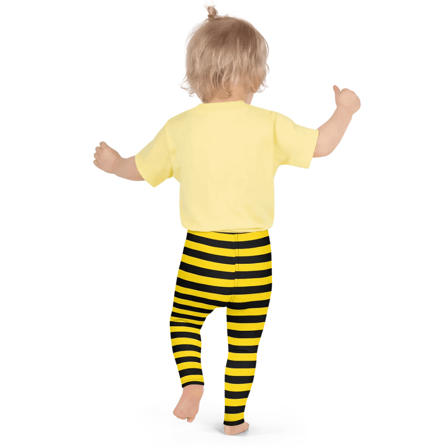 Striped Black and Yellow Kids Leggings product image (3)
