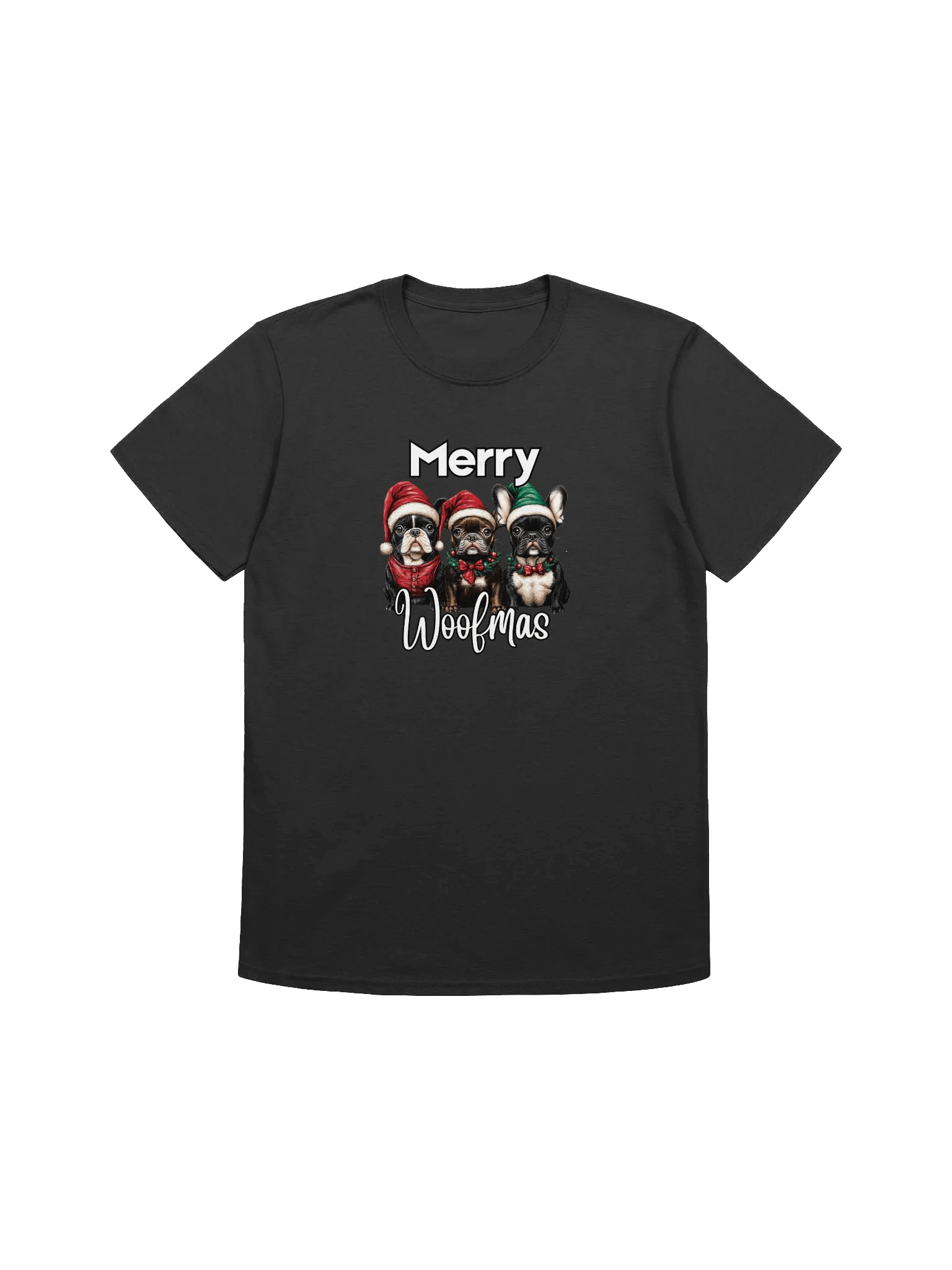 Merry Christmas Frenchies Unisex T-Shirt product image (7)