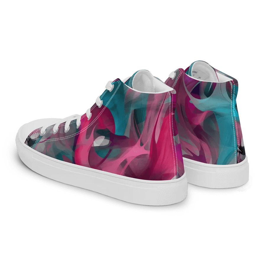 Womans Custom High Tops _ Calceonova Streetwear _ Abstract Graffiti Pink Turquoise product image (7)