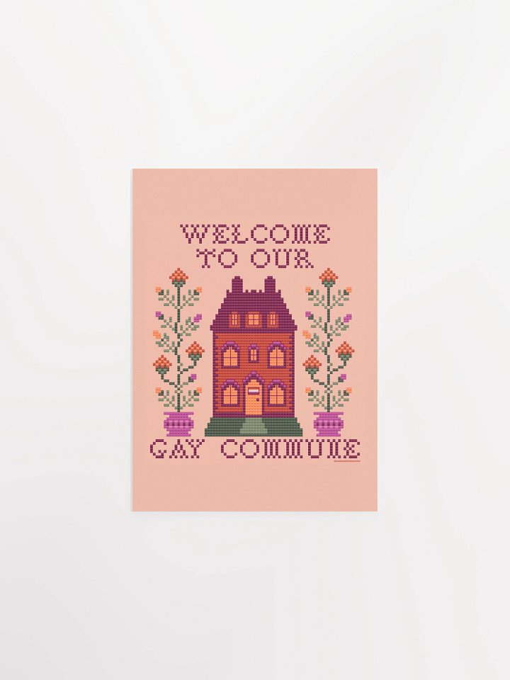 Welcome to Our Gay Commune Print - Lesbian Flag product image (1)