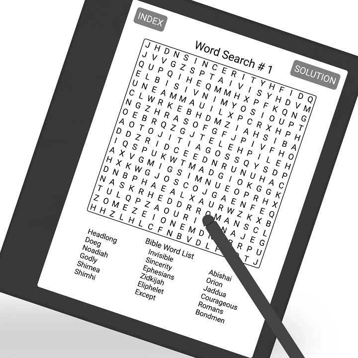 Kindle Scribe Bible Word Search Puzzles | Interactive Puzzle | Remarkable 2 Compatible | Digital Download for e-reader | PDF product image (2)